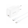 FONENG fali töltő EU55 GaN PD 20W 1xUSB-C + kábel USB-C - Lightning Fehér - 0. kép