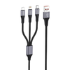 FONENG kábel X112 3in1 3A 1.2M Fekete - 0. kép