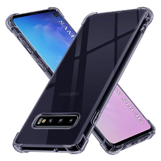  Techsuit - Ütésálló Átlátszó Szilikon - Samsung Galaxy S10 - Füst Fekete tok