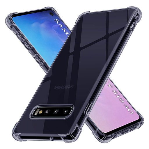  Techsuit - Ütésálló Átlátszó Szilikon - Samsung Galaxy S10 - Füst Fekete tok