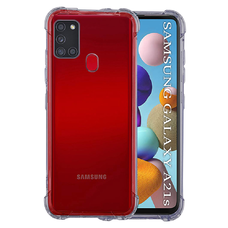  Techsuit - Ütésálló Átlátszó Szilikon - Samsung Galaxy A21s - Füst Fekete tok