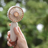 Techsuit - Kézi Ventilátor (A217) - USB-n Újratölthető, Három Sebességes, 1200mAh - Arany Rózsaszín - 2. kép