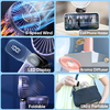 Techsuit - Kézi Ventilátor (N15) - Összecsukható Kialakítás, Digitális Kijelző, Ultra Csendes, 1800mAh - Rózsaszín - 1. kép