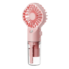 Techsuit - Kézi Ventilátor (G10) - Hordozható, párásítóval, négy sebességgel, USB - Rózsaszín