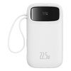 Baseus - Power Bank Qpow Pro+ (P10055003223-00) - Lightning, 2x Type-C, USB, 22,5W, 10000mAh, Type-C kábel, 30cm - Fehér - 0. kép