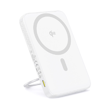 Baseus - PicoGo Magsafe Power Bank (P10076800213-01) - Type-C, Qi2, Gyors töltés, 20W, 5000mAh, Forgatható állvány, Type-C kábel - Fehér