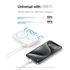Baseus - PicoGo Magsafe Power Bank (P10076800213-01) - Type-C, Qi2, Gyors töltés, 20W, 5000mAh, Forgatható állvány, Type-C kábel - Fehér - 4. kép