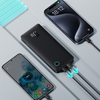 Baseus - Power Bank Airpow Lite (P10067500123-00) - USB, Type-C, 15W, 10000mAh, Type-C kábellel, 30 cm - Kozmikus fekete - 1. kép