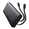 Baseus - Airpow Air Lite Power Bank (P10067501123-00) - USB, Type-C, Kettős kábel USB-C, Lightning, 22,5W, 10000mAh - Fekete - 1. kép
