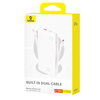 Baseus - Airpow Air Lite Hordozható Töltő (P10067501213-00) - USB, Type-C, Kettős Kábel USB-C, Lightning, 22.5W, 10000mAh - Fehér - 3. kép