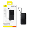 Baseus - Bipow 2 Power Bank (P10077101113-00) - beépített USB-C kábellel, Type-C, USB, intelligens kijelzővel, 10000mAh, 20W - Fekete - 4. kép