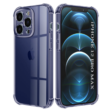 Techsuit - Ütésálló Átlátszó Szilikon - iPhone 12 Pro Max - Füstfekete tok