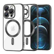Techsuit - Luxus Kristály MagSafe - iPhone 12 Pro Max - Fekete tok