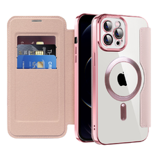 Techsuit - SmartMag Könyv Tok - iPhone 12 Pro Max - Rózsaszín tok
