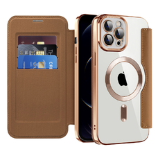Techsuit - SmartMag Könyv Tok - iPhone 12 Pro Max - Barna tok