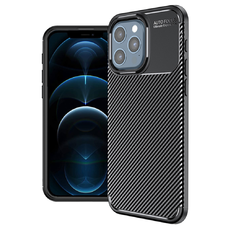 Techsuit - Szénszálas - iPhone 12 Pro Max - Fekete tok