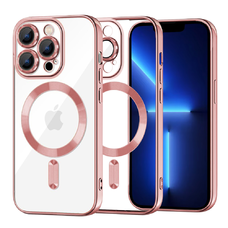 Techsuit - Luxus Kristály MagSafe - iPhone 13 Pro Max - Rózsaszín tok