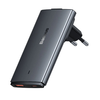 Baseus - Fali Töltő (CCGP150113) - GaN5 Pro Lapos Kialakítás, USB, Type-C, UE és UK Csatlakozóval, Type-C Kábel - Szürke - 0. kép