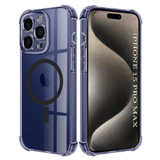 Techsuit - Ütésálló Átlátszó Szilikon MagSafe - iPhone 15 Pro Max - Füst Fekete tok
