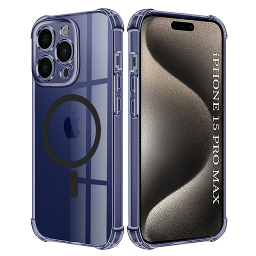 Techsuit - Ütésálló Átlátszó Szilikon MagSafe - iPhone 15 Pro Max - Füst Fekete tok