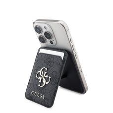 Guess 4G Metal Logo MagSafe Kártyatartó Állvány Fekete