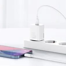 Baseus Super SI hálózati töltő adapter PD20W + Lightning kábel fehér