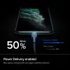 Apple MFI TYPE-C - LIGHTNING KÁBEL SPIGEN PB1901 POWERARC PD100W/2A 1M FEKETE (000CA26491) - 1. kép