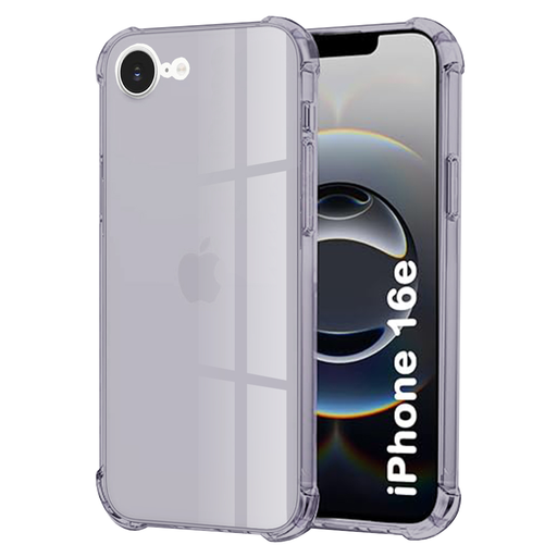 Techsuit - Ütésálló Átlátszó Szilikon - iPhone 16e - Füstfekete tok