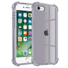 Techsuit - Ütésálló Átlátszó Szilikon - iPhone 7 / iPhone 8 / iPhone SE 2, SE 2020 / iPhone SE 3, SE 2022 - Füst Fekete tok