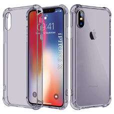 Techsuit - Ütésálló Átlátszó Szilikon - iPhone X / iPhone XS - Füstfekete tok