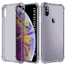 Techsuit - Ütésálló Átlátszó Szilikon - iPhone XS Max - Füstös Fekete tok