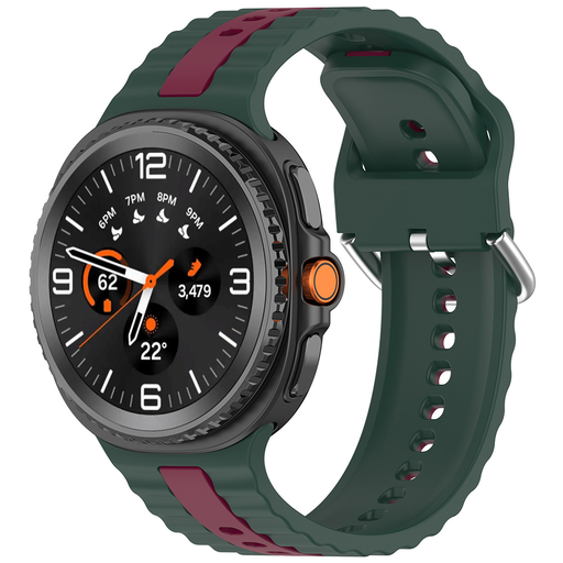 Techsuit - 22 mm-es óraszíj (W078) - Samsung Galaxy Watch8 40mm/Watch8 44mm/Watch8 Classic/Ultra 2 - Éjféli Smaragd