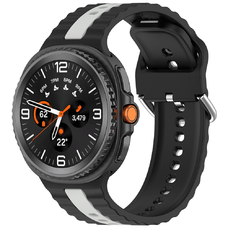 Techsuit - Óraszíj 22mm (W078) - Samsung Galaxy Watch8 40mm/Watch8 44mm/Watch8 Classic/Ultra 2 - Fekete / Szürke
