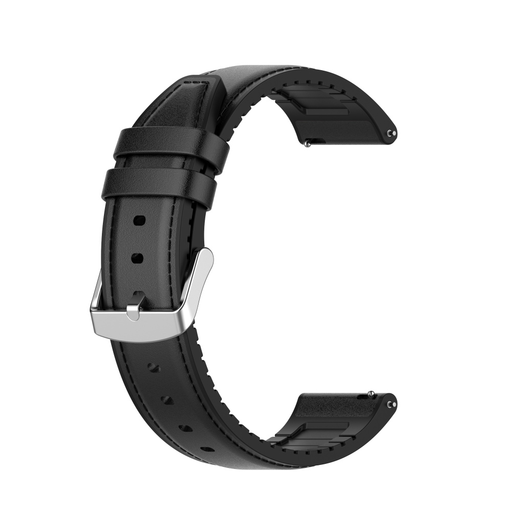 Techsuit - 20 mm-es óraszíj (W007) - Samsung Galaxy Watch 4/5/Active 2, Huawei Watch GT 3 (42 mm)/GT 3 Pro (43 mm) - Fekete