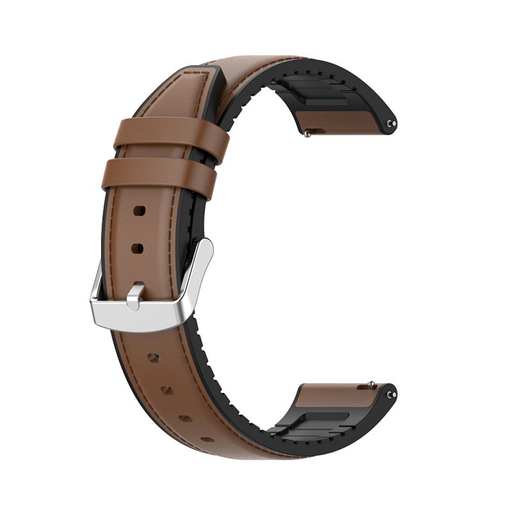Techsuit - Óraszíj 20mm (W007) - Samsung Galaxy Watch 4/5/Active 2, Huawei Watch GT 3 (42mm)/GT 3 Pro (43mm) - Barna