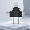 Techsuit - Prémium OTG Adapter SoundVoltX (A17) - 4 az 1-ben, USB-ről Micro-USB + Type-C + Lightning, Plug and Play - Fekete - 2. kép
