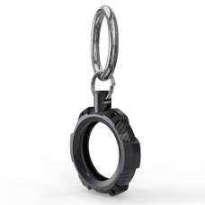 Techsuit - Masszív Páncél Pro Biztonságos Tartó (RSH1) - Apple AirTag Tok, fémgyűrűvel - Fekete tok