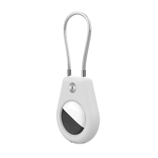 Apple AirTag tok acélkábellel - Fehér Apple AirTag tok acélkábellel - Fehér