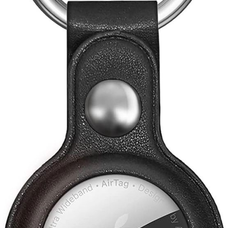 Apple AirTag PU Bőr Tok - Fekete