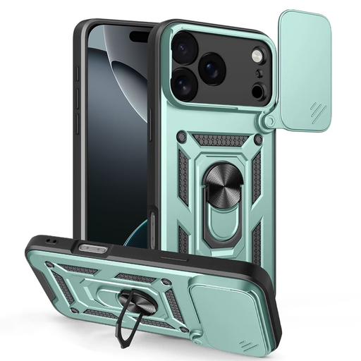 iPhone 17 Pro Max - CamShield Sorozat - Zöld Techsuit tok iPhone 17 Pro Max - CamShield Sorozat - Zöld Techsuit tok