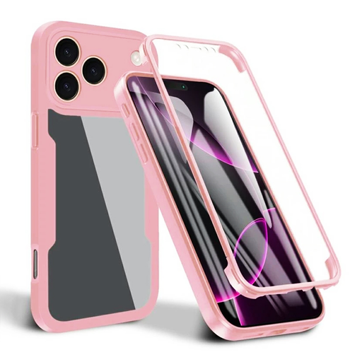 iPhone 17 Pro Max - Techsuit - ColorVerse 360 Series + Képernyővédő - Pink tok iPhone 17 Pro Max - Techsuit - ColorVerse 360 Series + Képernyővédő - Pink tok