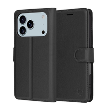 iPhone 17 Pro - Techsuit bőr tok - Fekete