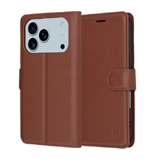 Techsuit - iPhone 17 Pro Bőrtok - Barna. tok