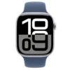 Apple Watch S10 Cellular 46mm Silver Alu Case Denim Sport Band - S/M okosóra - 0. kép