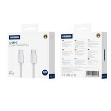 JELLICO kábel IP15 USB-C - USB-C PD 60W 1M Fehér