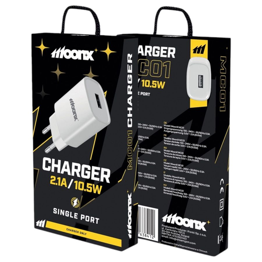 MOONX fali töltő MC01 2.1A 10.5W 1xUSB Fehér