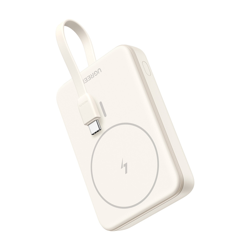 Ugreen PB760 Magnetic 10000mAh Power Bank, Built-in Cable, 20W (Beige)