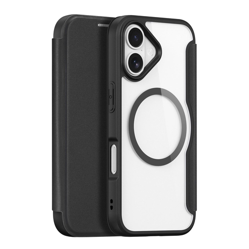 Dux Ducis Skin X Pro iPhone 17 tok pénztárcával, MagSafe kompatibilis - Fekete tok