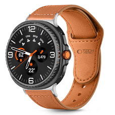 Tech-protect Leatherfit Samsung Galaxy Watch 8 / Classic (40 / 44 / 46 mm) barna óraszíj