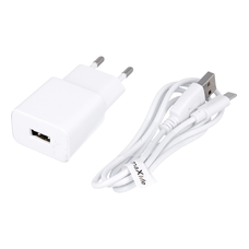Maxlife MXTC-01 töltő 1x USB 2.1A fehér + USB-C kábel